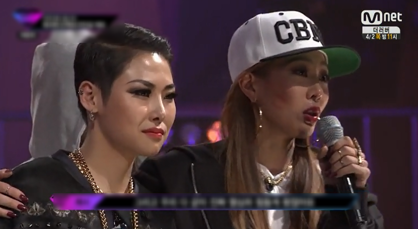  
Cheetah và Jessi tại Unpretty Rapstar mùa 1 (Ảnh chụp màn hình)