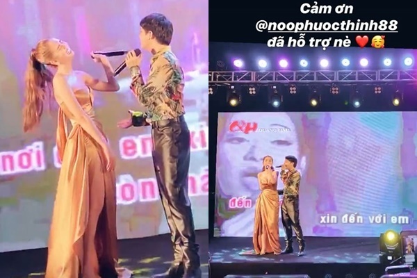  
Ngọc Trinh vừa biểu diễn cùng Noo Phước Thịnh (Ảnh: chụp màn hình).