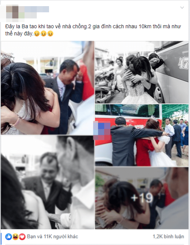  
Hình ảnh bố khóc nghẹn trong ngày cưới được cộng đồng mạng chia sẻ. (Ảnh: Chụp màn hình)