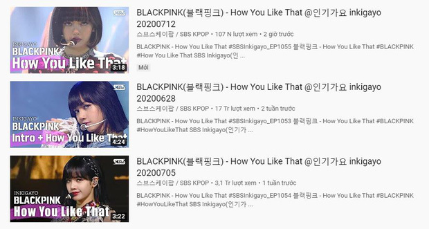  3 lần BLACKPINK diễn tại Inkigayo là cả 3 lần Lisa làm gương mặt ảnh bìa. Ảnh: Chụp màn hình