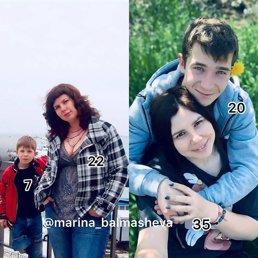  
Marina lần đầu gặp con trai riêng của chồng vào năm cậu 7 tuổi và 13 năm sau, anh chàng này lại thành chồng của cô. Ảnh: Instagram