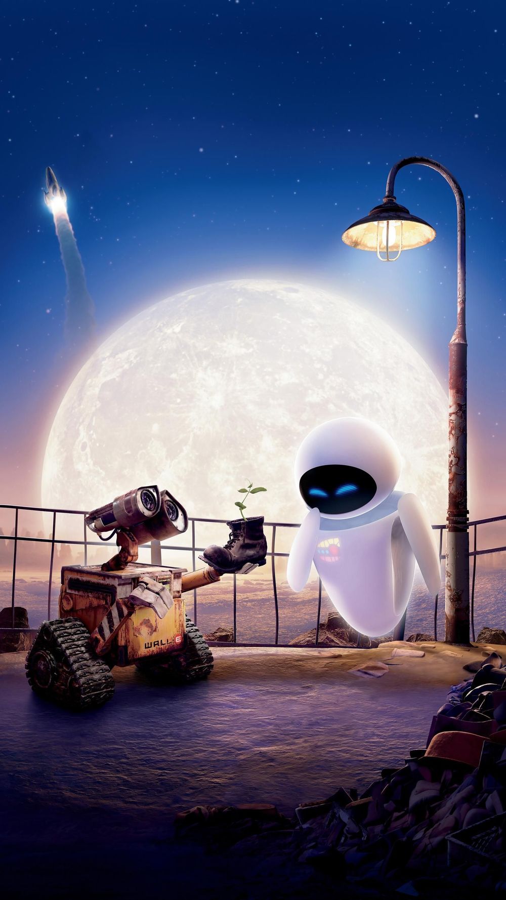  
Eve cuối cùng cũng mềm lòng vì tình cảm chân thành của WALL.E (Ảnh: Pinterest)