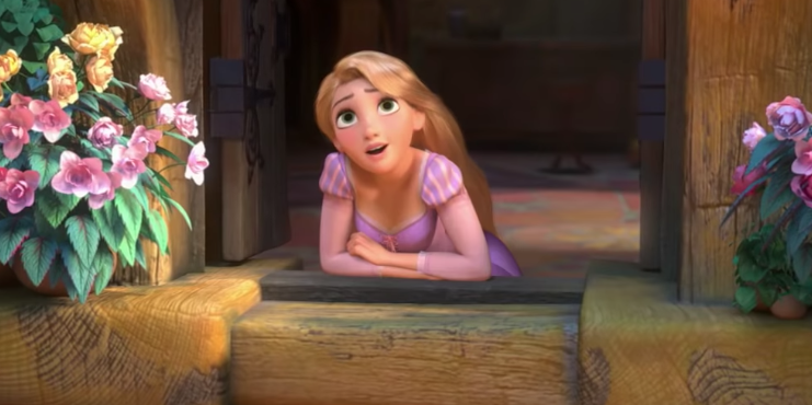  
Tiếc là Rapunzel không còn khả năng này nữa do cô đã cắt phăng mái tóc ở cuối phim (Ảnh: Cosmopolitan)