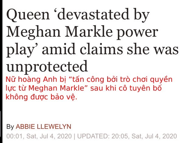  
Bài báo đăng tải những lời công kích của dân mạng dành cho Nữ hoàng Anh sau khi cháu dâu đăng đàn tố cáo nhà chồng. (Ảnh: Express)