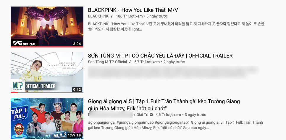  
BLACKPINK đang giữ top 1 trending YouTube Việt Nam (Ảnh: chụp màn hình).