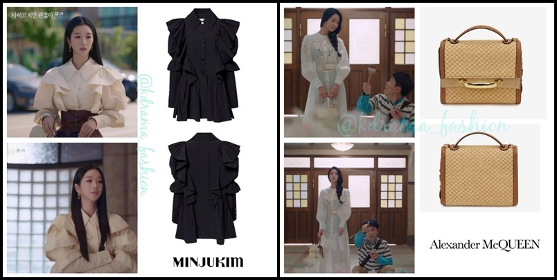  
Seo Ye Ji diện chiếc áo Minjukim có giá 10 triệu đồng, túi xách Alexander McQueen có giá 51 triệu đồng. (Ảnh: kdrama_fashion).