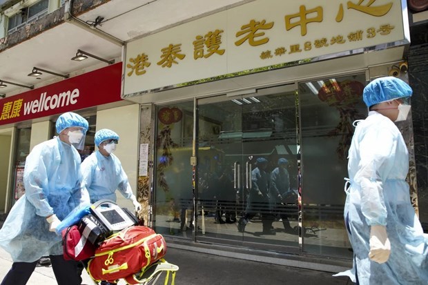  
Một khu vực phát hiện bệnh nhân nhiễm Covid-19 ở Hong Kong. (Ảnh: SCMP)