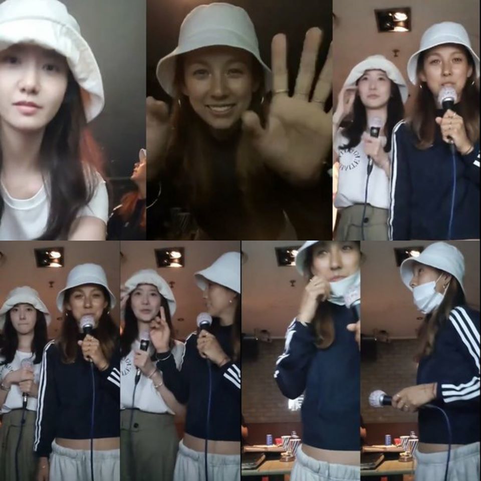  
Yoona và Lee Hyori livestream khi hát karaoke khiến netizen khó chịu. (Ảnh: Cắt từ clip).