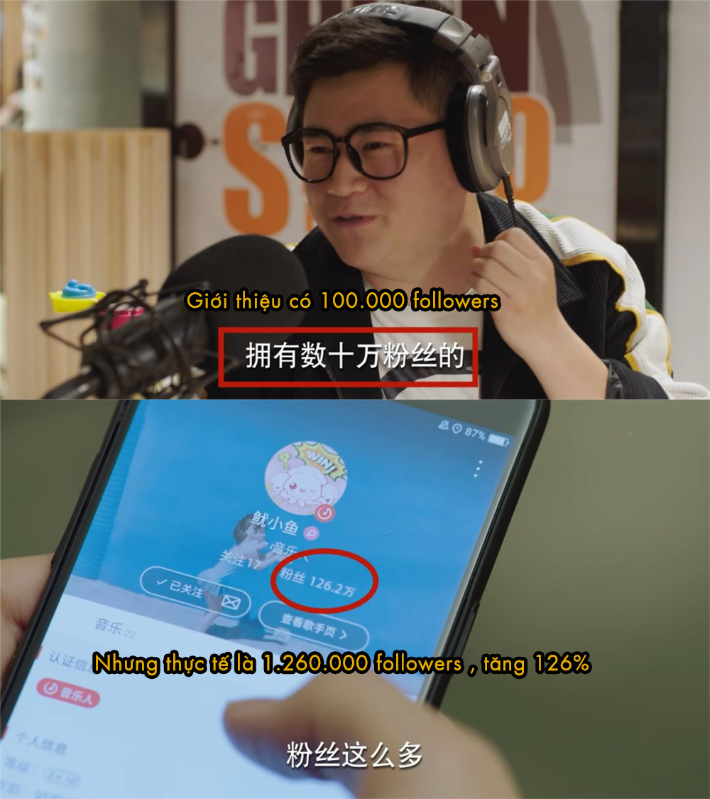  
Số lượng người theo dõi của Đồng Niên bỗng nhiên bị tụt một cách kinh hoàng theo lời giới thiệu của MC (Ảnh Weibo)