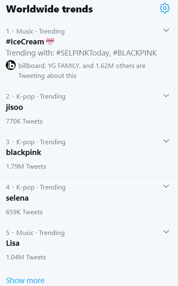  
Cái tên Jisoo từng được lên No.2 top thịnh hành toàn cầu của Twitter để thể hiện sự bức xúc của BLINK. (Ảnh: Twitter)