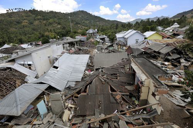  
Một khu vực ở Indonesia sau trận động đất lớn năm 2018. (Ảnh minh họa: VTV)