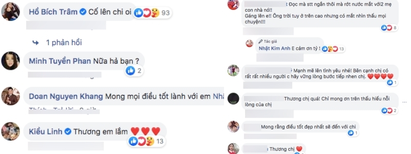  
Nghệ sĩ và khán giả gửi gần cả nghìn lời nhắn cho Nhật Kim Anh. (Ảnh: Chụp màn hình) - Tin sao Viet - Tin tuc sao Viet - Scandal sao Viet - Tin tuc cua Sao - Tin cua Sao