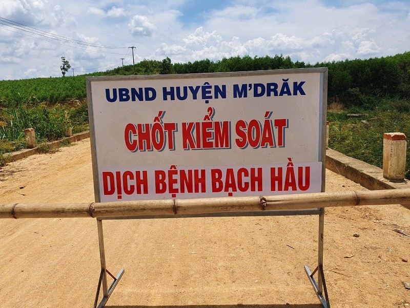  
Chốt chặn phòng bệnh bạch hầu tại huyện M'Đrắk. (Ảnh: Pháp luật)
