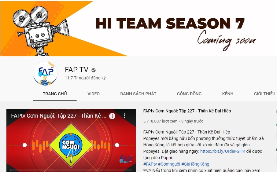 
Kênh YouTube của FAPtv là kênh duy nhất tại Việt Nam đạt được nút kim cương