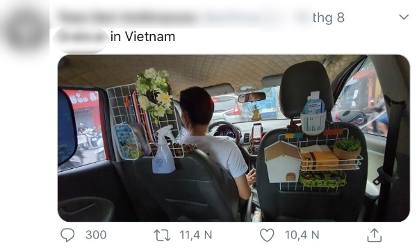  
Bài đăng của một người nước ngoài về hình ảnh đáng yêu của anh taxi. (Ảnh: T.T) 