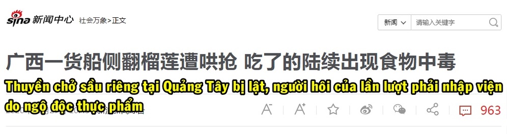  
Bài viết được đăng tải trên trang Sina. (Ảnh chụp màn hình)