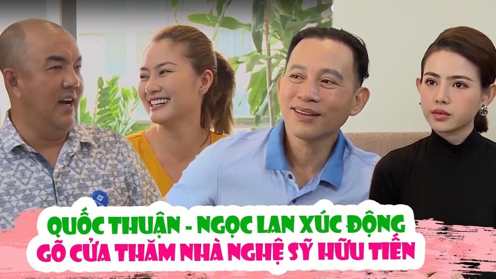  
Ngọc Lan - Quốc Thuận vừa đến trò chuyện cùng 2 cha con. (Ảnh: Youtube)