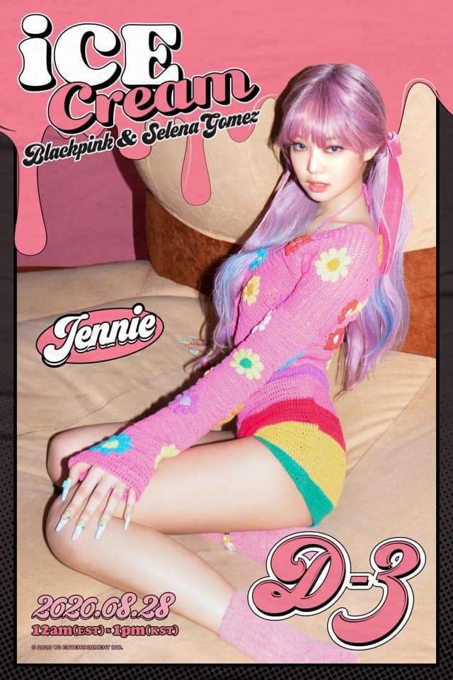 
Jennie cực ngọt trong poster của Ice Cream. (Ảnh: YG).