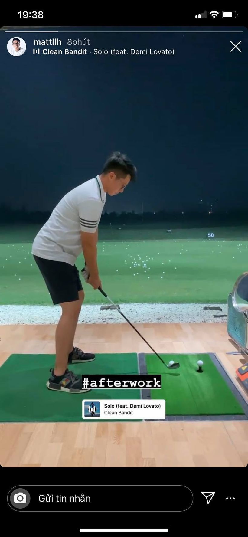  
Matt Liu đi đánh golf một mình (Ảnh: FBNV). - Tin sao Viet - Tin tuc sao Viet - Scandal sao Viet - Tin tuc cua Sao - Tin cua Sao