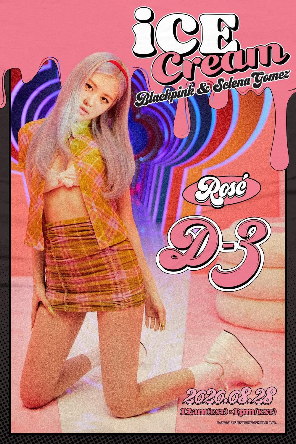  
Rosé đẹp hút hồn trong poster mới nhất của Ice Cream (Ảnh: YG)
