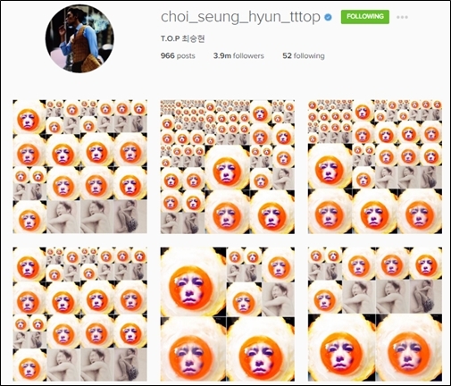 
T.O.P thường xuyên đăng những hình ảnh kỳ lạ khiến fan không hiểu nổi. Ảnh: Pinterest