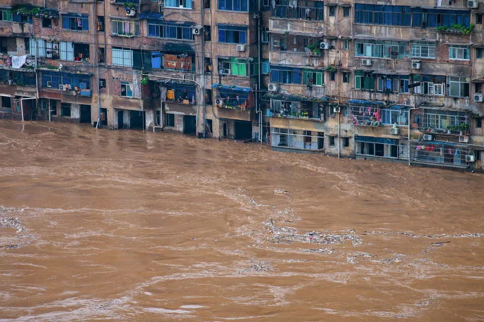 
Một khu dân cư ngập trong nước lũ tại quận Kỳ Giang, thành phố Trùng Khánh, tây nam Trung Quốc. (Ảnh: Tân Hoa xã)