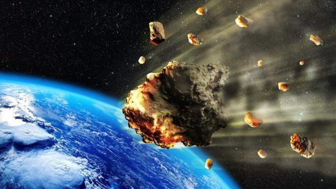 
Mô phỏng một tiểu hành tinh đang lao đến Trái đất. (Ảnh: AFP)