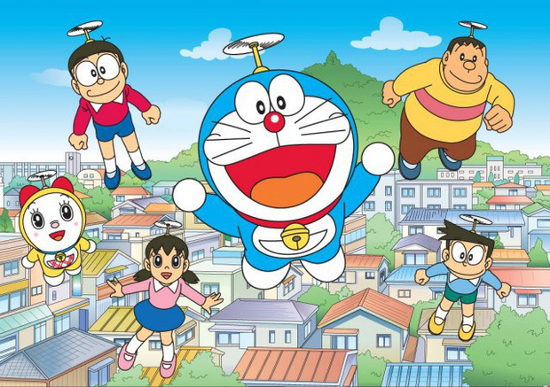  
Doraemon và những người bạn Nobita, Xuka, Chaien, Xeko và cô em gái Dorami (Ảnh: Pinterest)