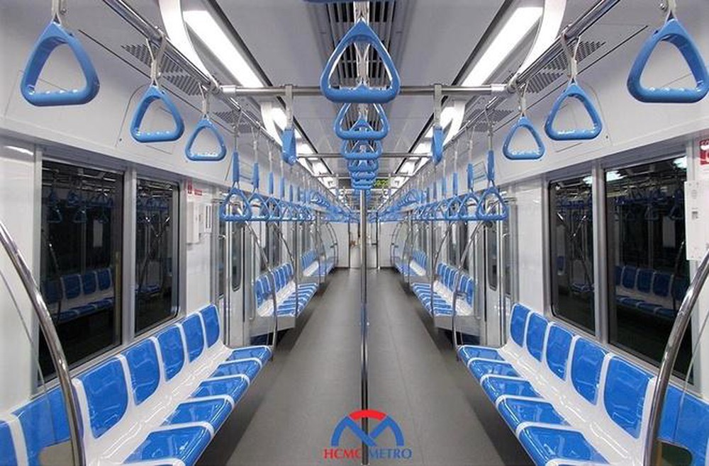  
Cận cảnh bên trong toa tàu tuyến Metro số 1. (Ảnh: HCMC Metro)