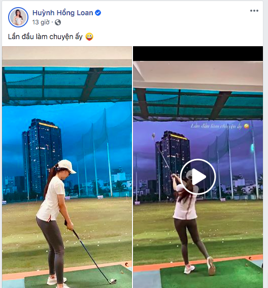 
Nữ diễn viên Huỳnh Hồng Loan đăng ảnh đi đánh golf cùng dòng chữ "lần đầu làm chuyện ấy" (Ảnh: FBNV). - Tin sao Viet - Tin tuc sao Viet - Scandal sao Viet - Tin tuc cua Sao - Tin cua Sao