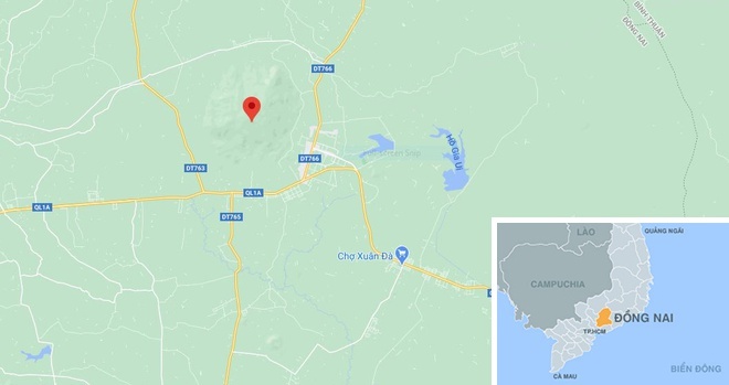 
Bé trai 4 tuổi ở gần núi Chứa Chan (chấm đỏ) mất tích đã 3 ngày qua. (Ảnh: Google Maps)