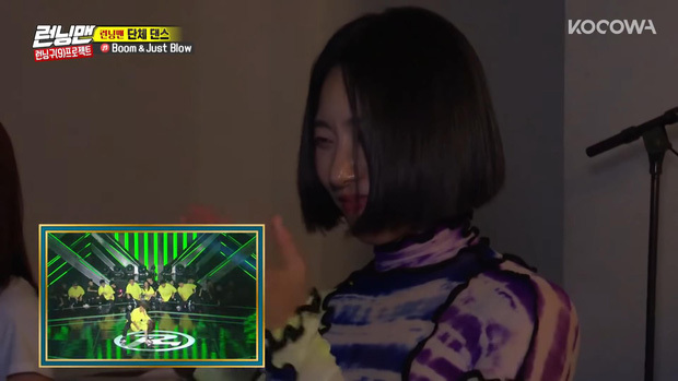
Chương trình cố ý cắt ghép cảnh Lia cổ vũ cho đoạn nhảy của Somin và Jongkook. Ảnh: Chụp màn hình