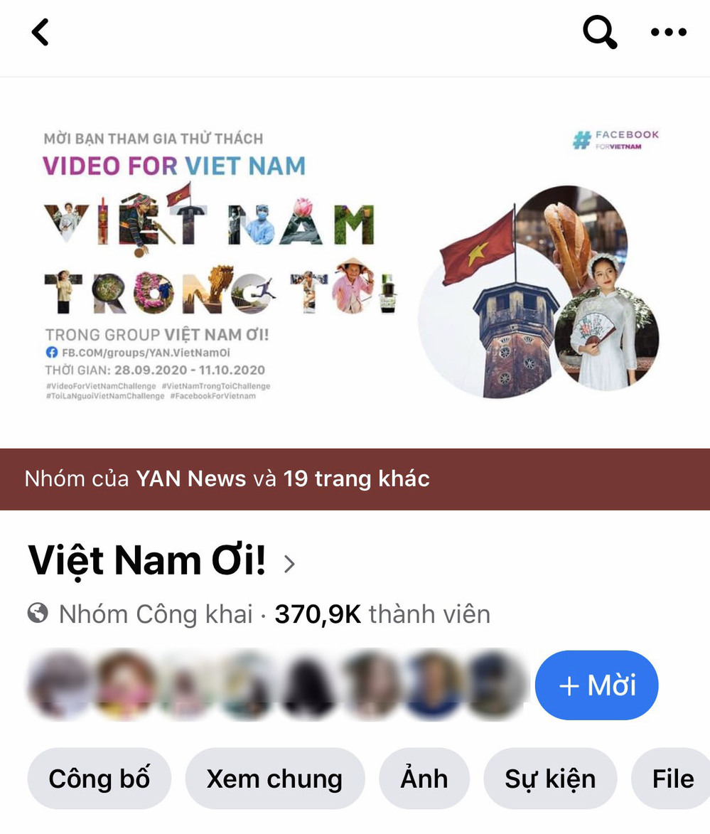 Việt Nam Ơi! vẫn là một trong những nhóm có số lượng thành viên tham gia lớn nhất và được nhiều người thích nhất. (Ảnh: Chụp màn hình)