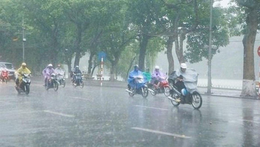  
Cơn mưa lớn xảy ra tại Hà Nội. (Ảnh: VTC).