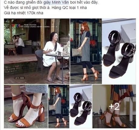 . 
Giày của diễn viên trong Sống chung với mẹ chồng được rao bán trên MXH. (Ảnh: Chụp màn hình)