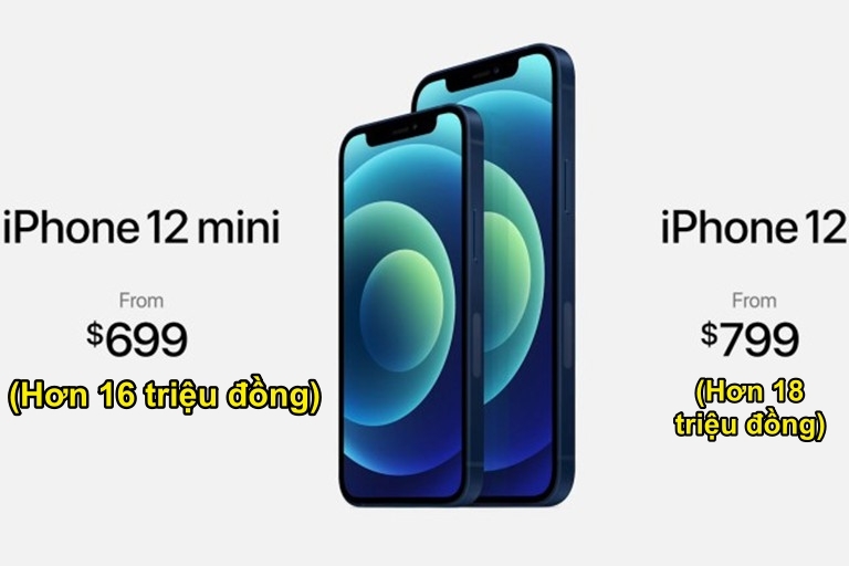  
Giá của iPhone 12 Mini bắt đầu từ 16,2 triệu đồng (Ảnh chụp màn hình)