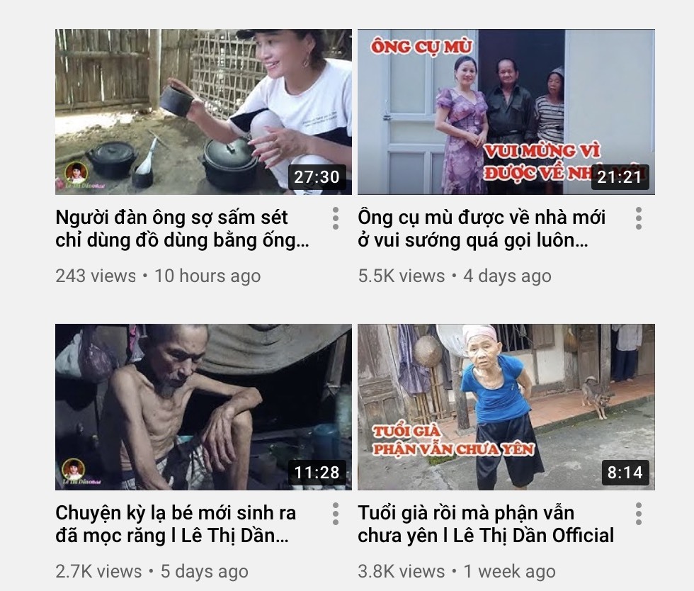  
Lê Thị Dần cho ra mắt kênh YouTube riêng. (Ảnh chụp màn hình)  