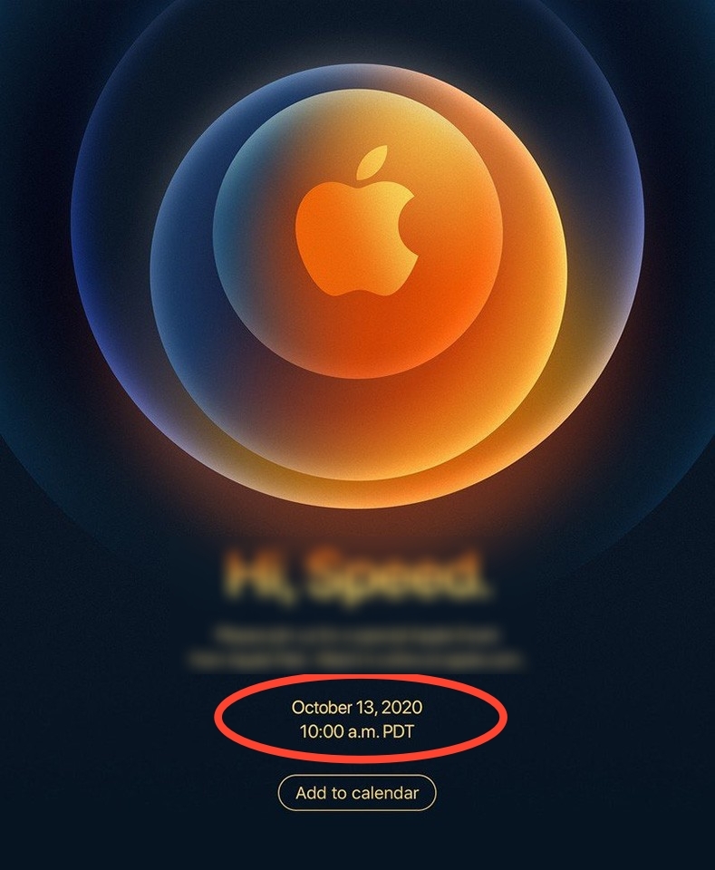  
Nếu không có gì thay đổi thì 13/10 (14/10 tại Việt Nam) Apple sẽ trình làng iPhone 12 (Ảnh chụp màn hình)