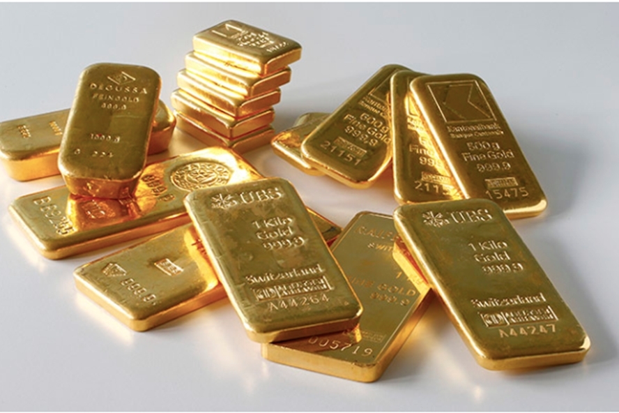  
Giá vàng ở thị trường trong nước và thế giới đều tăng trong ngày 10/10. (Ảnh: Twitter)