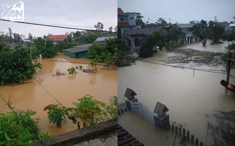  
Nước lũ khiến hàng nghìn ngôi nhà của các hộ dân ở Huế bị nhấn chìm. 