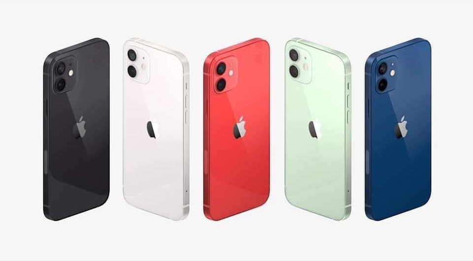  
5 màu sắc mới của iPhone 12. (Ảnh: Twitter).