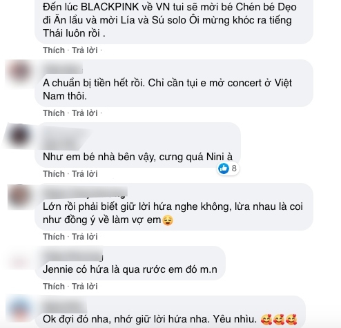  
Fan thích thú trước lời hứa BLACKPINK đến Việt Nam. (Ảnh: Chụp màn hình)