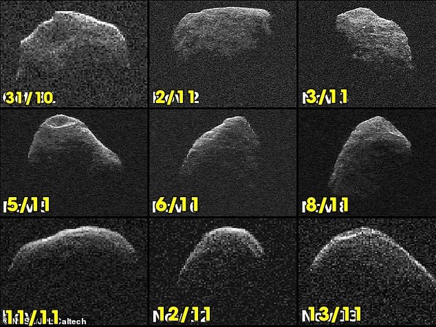  
Những hình ảnh của thiên thạch ghi nhận vào năm 2012. (Ảnh: NASA)