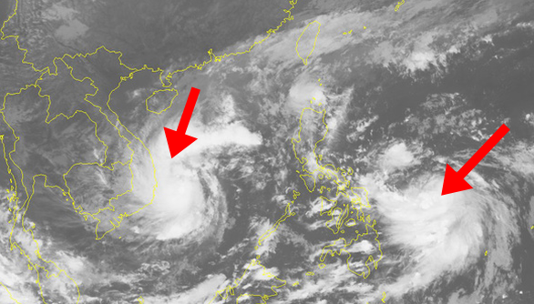  
Hai cơn bão Etau và Vamco đang lần lượt tiến về Việt Nam. (Ảnh: Trung Tâm Dự Báo Khí Tượng Thủy Văn)