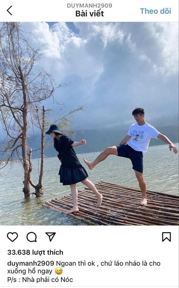  
Duy Mạnh đăng ảnh "cà khịa" Quỳnh Anh. (Ảnh: Instagram Duy Mạnh)