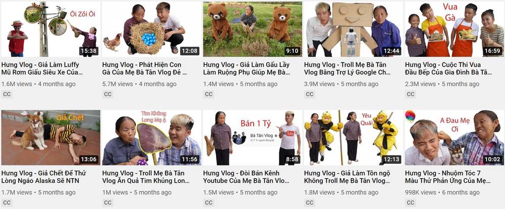  
Kênh của Hưng Vlog cách đây 4-5 tháng đều có view ổn định. (Ảnh: Chụp màn hình)