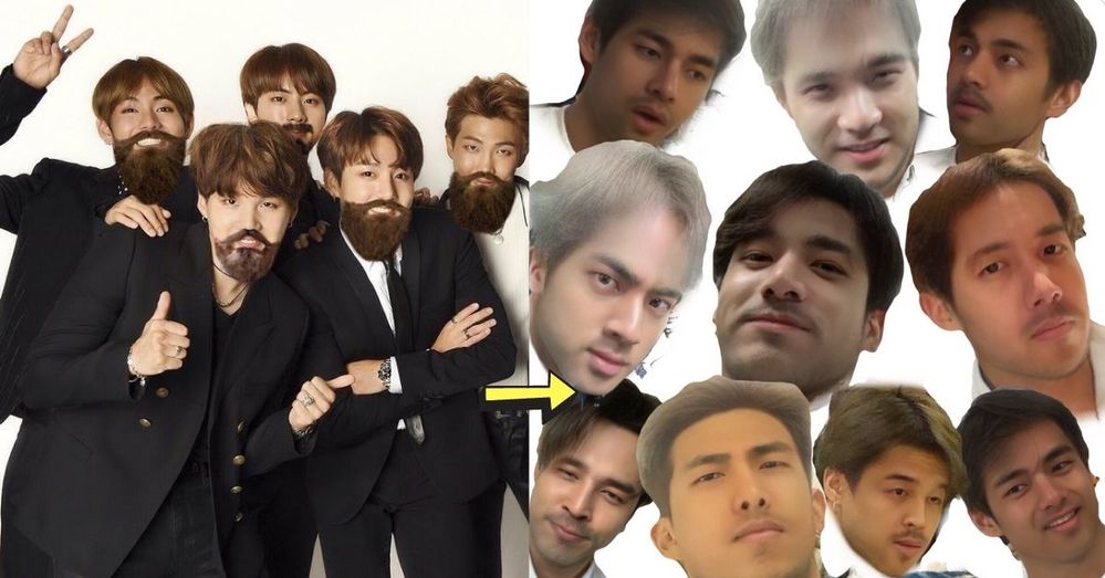 
Các anh chàng bỗng dưng mọc râu trong bài đăng của JungKook. ​(Ảnh: Koreaboo).