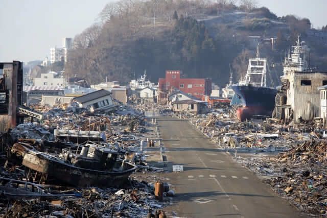  
Một khu vực tại Nhật Bản chịu ảnh hưởng nặng nề từ những trận động đất, sóng thần. (Ảnh: Sohu).