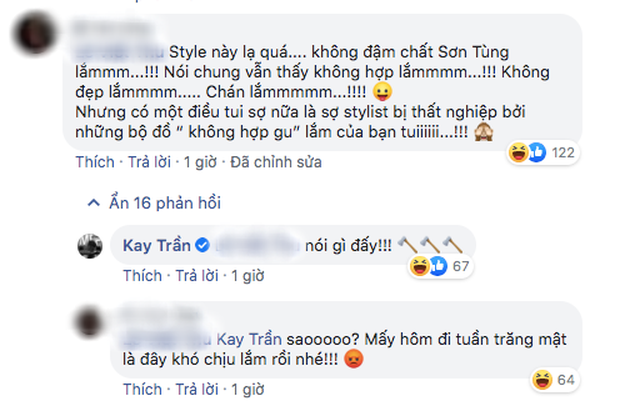 
Kay Trần bảo vệ Sơn Tùng khi phong cách mới bị bạn thân trêu chọc. (Ảnh: Chụp màn hình)