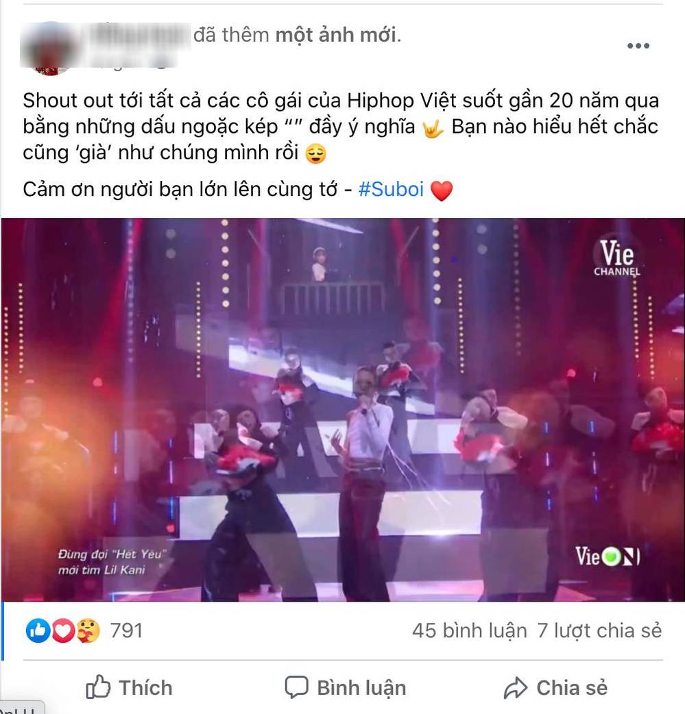 
Nữ rapper cũng lên tiếng cảm ơn Suboi vì đưa tên mình vào lời rap ý nghĩa. (Ảnh: Chụp màn hình) - Tin sao Viet - Tin tuc sao Viet - Scandal sao Viet - Tin tuc cua Sao - Tin cua Sao